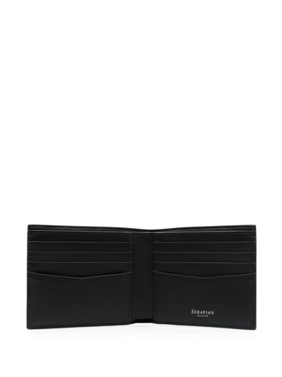 Serapian Mosaico Bi-fold Leather Wallet In Black