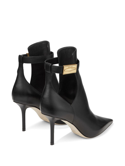 Shop Jimmy Choo Nell 85mm Pointed-toe Ankle Boots In Black