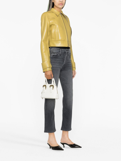 Versace Jeans Couture Baroque-buckle Tote Bag In White