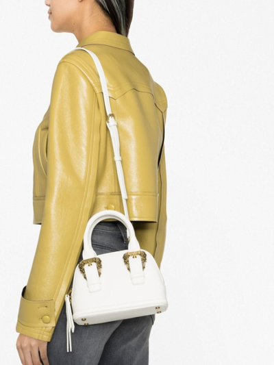 Versace Jeans Couture Baroque-buckle Tote Bag In White