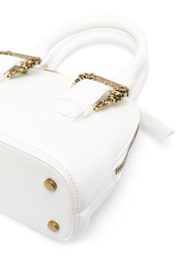 Versace Jeans Couture Baroque-buckle Tote Bag In White