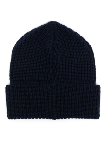 Shop Brunello Cucinelli Cashmere Knit Beanie In Blue