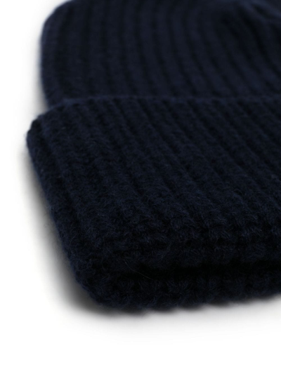 Shop Brunello Cucinelli Cashmere Knit Beanie In Blue