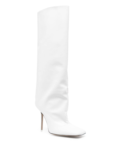 Shop Attico Sienna 110mm Knee-high Boots In White