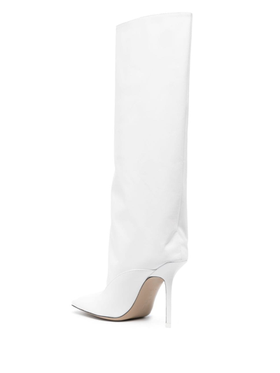 Attico Sienna Leather Knee-high Boots In White