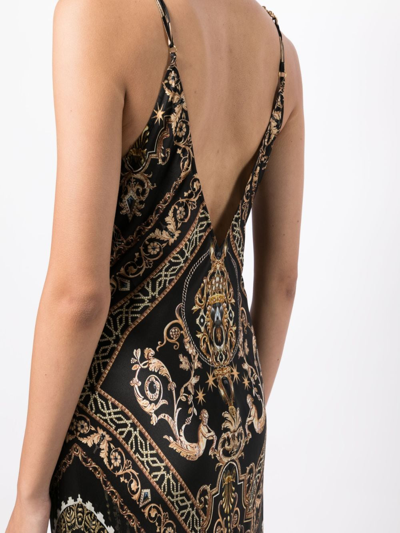 Shop Camilla Graphic-print Silk Gown In Multicolour