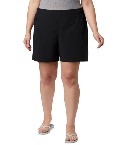 Shop Columbia Plus Size Pfg Tidal Ii Adjustable-waist Spf Shorts In Black