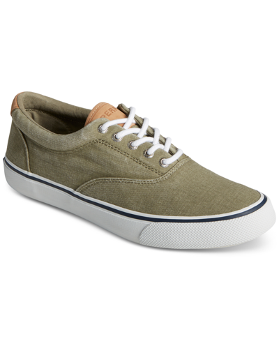 Shop Sperry Men's Striper Ii Cvo Sw Twill Lace-up Sneakers In Olive