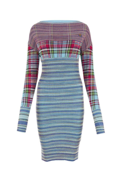 Shop Vivienne Westwood Draped Waist Tartan Dress In Multi