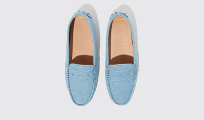 Shop Scarosso Ashley Light Blue Denim - Woman Loafers & Flats Light Blue In Light Blue - Denim