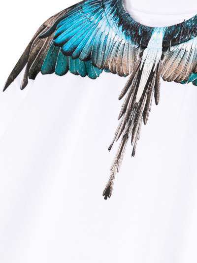 Marcelo Burlon County Of Milan Wings-print Cotton-blend Sweatshirt In White