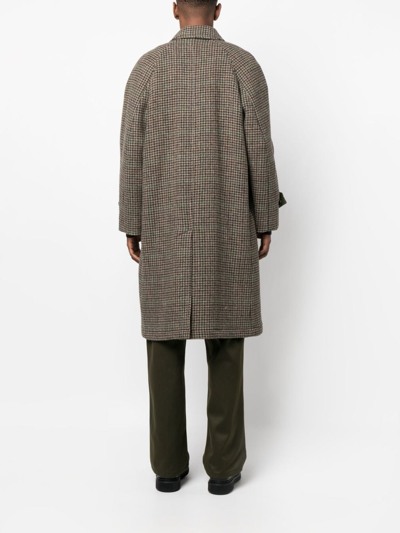 Shop Mackintosh Boston Houndstooth Wool Coat In Neutrals