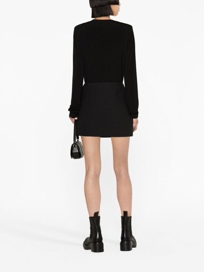 Shop Versace Medusa Button-embellished Miniskirt In Black