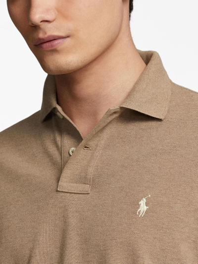 Shop Polo Ralph Lauren Polo Pony Cotton Polo Shirt In Neutrals