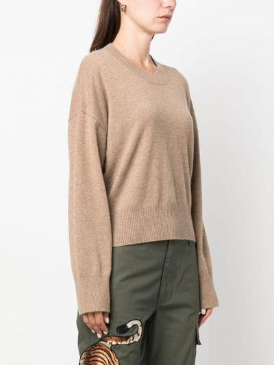 Shop P.a.r.o.s.h Fine-knit Cashmere Sweatshirt In Brown