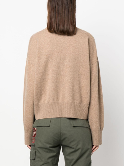 Shop P.a.r.o.s.h Fine-knit Cashmere Sweatshirt In Brown