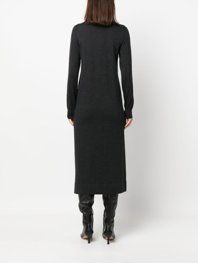 P.a.r.o.s.h P. A.r. O.s. H. Turtle Neck Long Dress In Grey