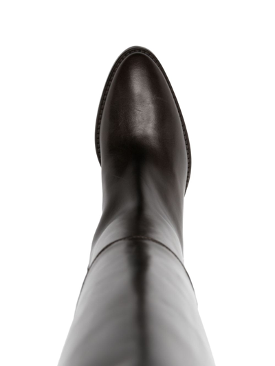 Shop P.a.r.o.s.h 65mm Knee-high Leather Boots In Brown