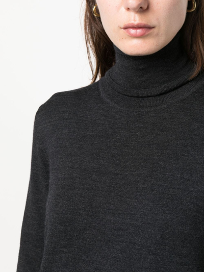 P.a.r.o.s.h P. A.r. O.s. H. Turtle Neck Long Dress In Grey