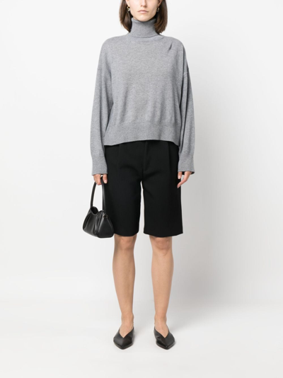 Shop P.a.r.o.s.h Roll-neck Cashmere Sweatshirt In Grey