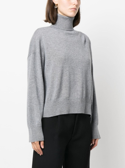 P.a.r.o.s.h Roll-neck Cashmere Sweatshirt In Grey