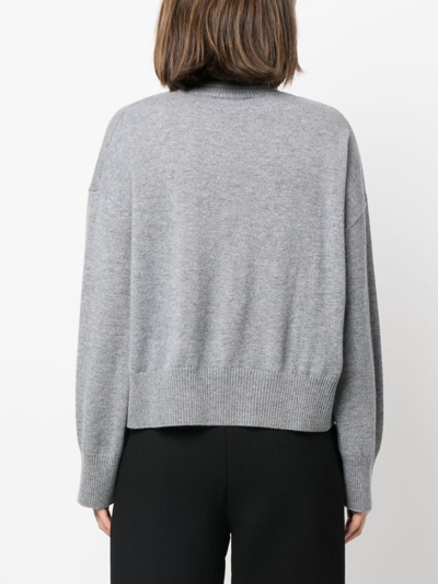 Shop P.a.r.o.s.h Roll-neck Cashmere Sweatshirt In Grey