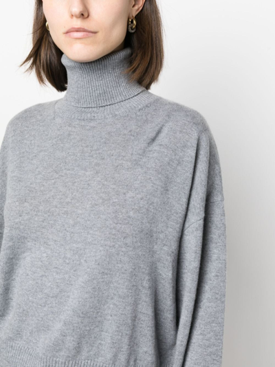 Shop P.a.r.o.s.h Roll-neck Cashmere Sweatshirt In Grey