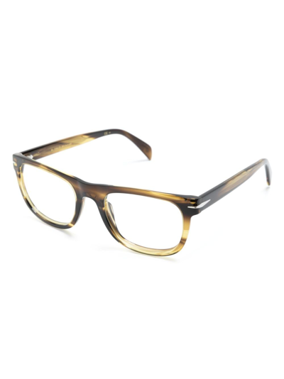 Shop Eyewear By David Beckham Faded-effect Rectangle-frame Glasses In Green