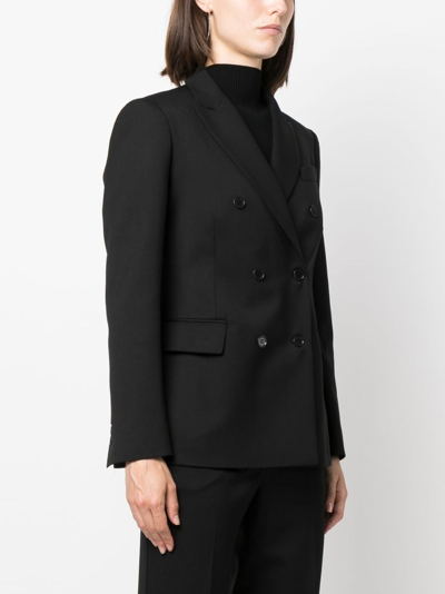 P.a.r.o.s.h . Black Double-breasted Jacket With Peak Revers In Fabric In Black