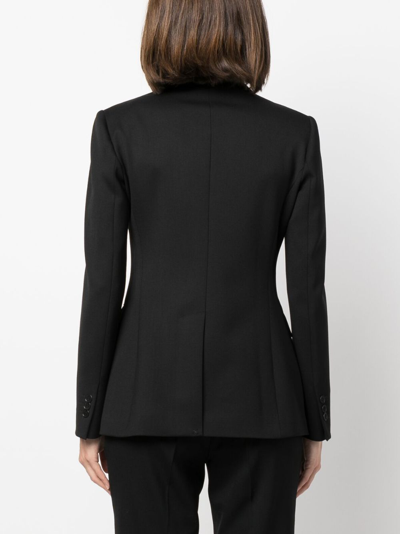 P.a.r.o.s.h . Black Double-breasted Jacket With Peak Revers In Fabric In Black