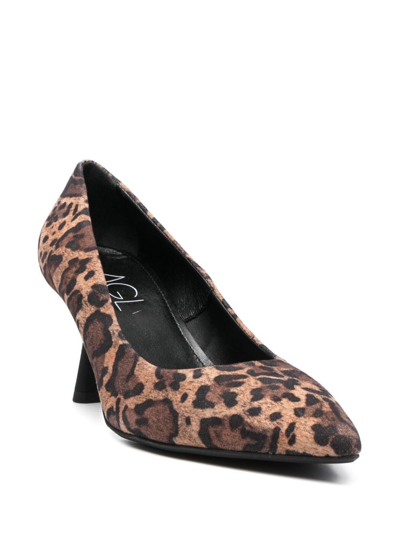 Shop Agl Attilio Giusti Leombruni Isolde 80mm Leopard-print Pumps In Black