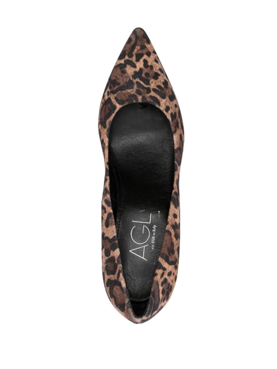 Shop Agl Attilio Giusti Leombruni Isolde 80mm Leopard-print Pumps In Black