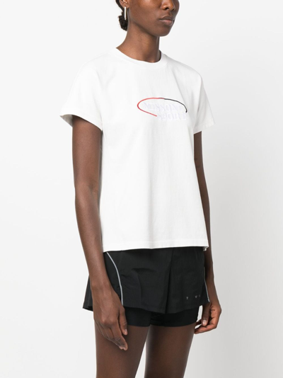 Shop Missoni Logo-embroidered Cotton T-shirt In White