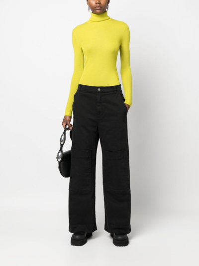 P.a.r.o.s.h Black Low-rise Wide-leg Jeans In Black