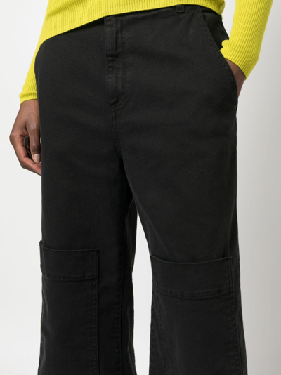 P.a.r.o.s.h Black Low-rise Wide-leg Jeans In Black