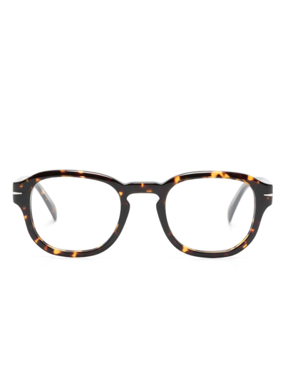 Shop Eyewear By David Beckham Tortoiseshell Round-frame Glasses In Brown