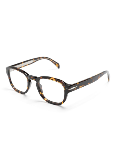Shop Eyewear By David Beckham Tortoiseshell Round-frame Glasses In Brown