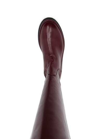 Shop Agl Attilio Giusti Leombruni Alison R 45mm Leather Knee Boots In Red