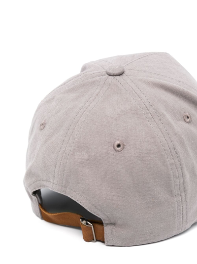 Shop Monochrome Logo-embroidered Cotton Cap In Grey