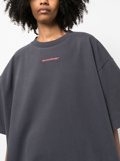 Monochrome Logo-print Cotton T-shirt In Grey