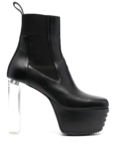 Shop Rick Owens Leather Platform Boots In Black