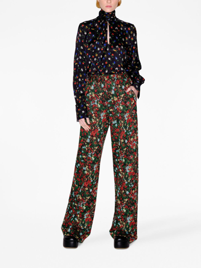 Shop Rosetta Getty Floral-print Elasticated-waist Trousers In Multicolour