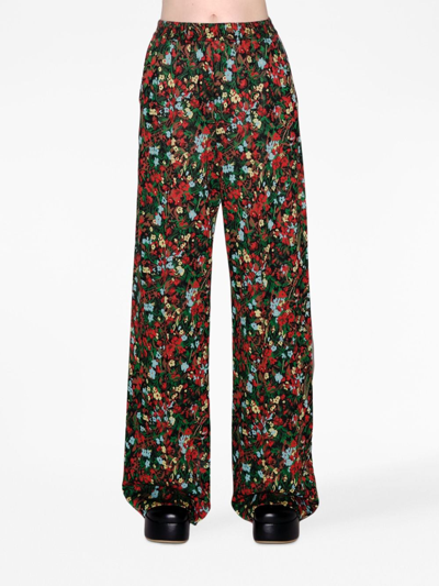 Shop Rosetta Getty Floral-print Elasticated-waist Trousers In Multicolour