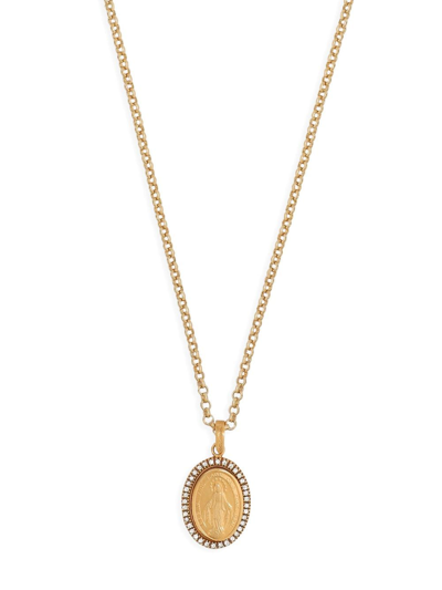 Shop Dolce & Gabbana Crystal-embellished Chain-detailing Necklace In Gold