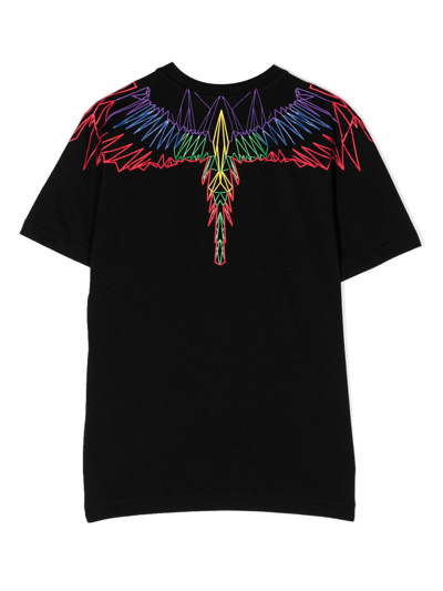 Shop Marcelo Burlon County Of Milan Outline Wings Cotton T-shirt In Black