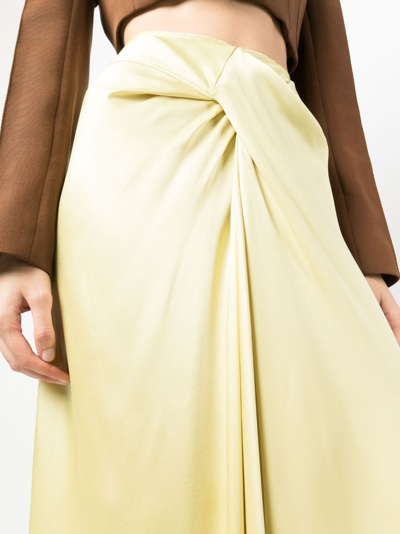 Shop Stella Mccartney Wrap Asymmetric Skirt In Green