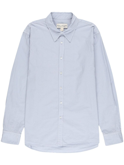 Shop Nili Lotan Raphael Long-sleeve Shirt In Blue