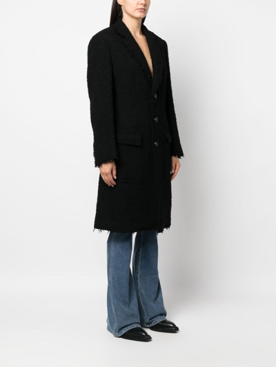 Dsquared2 Single-breasted Bouclé Coat In Black