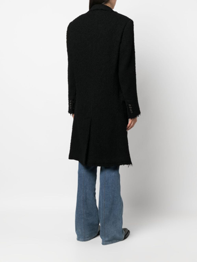 Shop Dsquared2 Single-breasted Bouclé Coat In Black