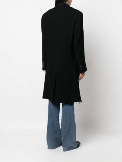 Dsquared2 Single-breasted Bouclé Coat In Black